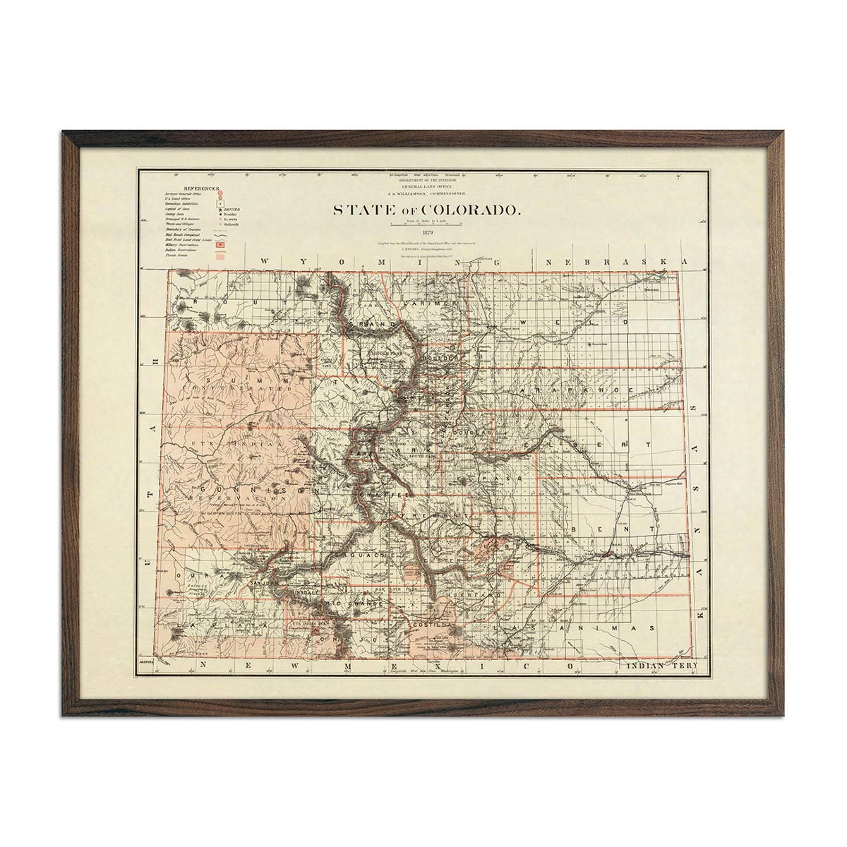 Colorado 1879 Map - Muir Way - Vintage Map