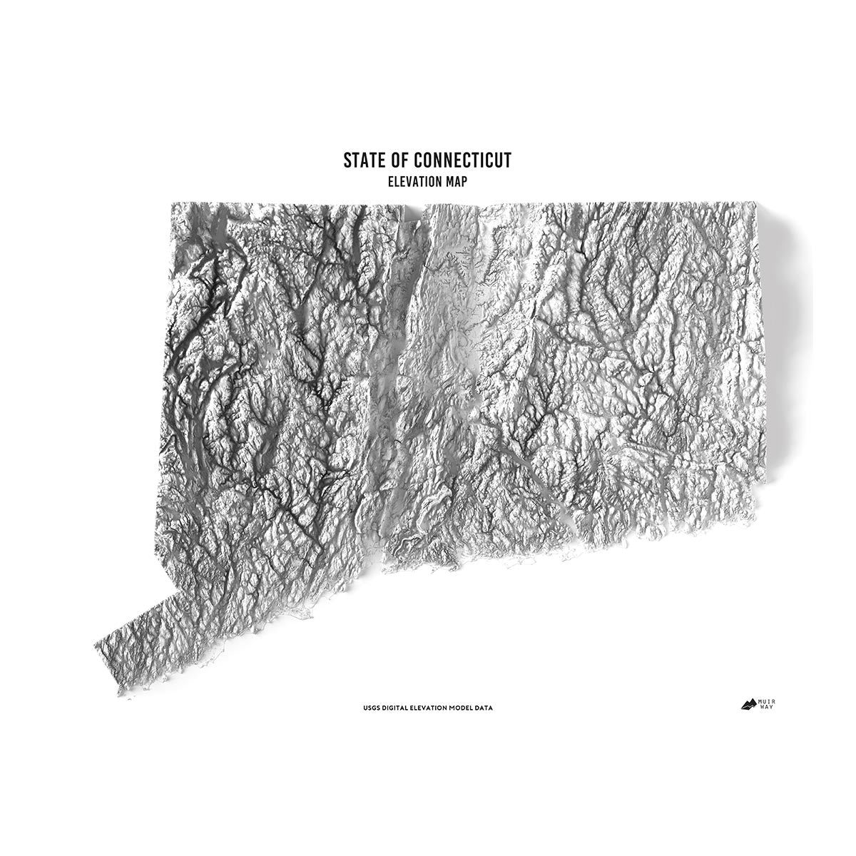 Connecticut Elevation Map - Muir Way - Elevation