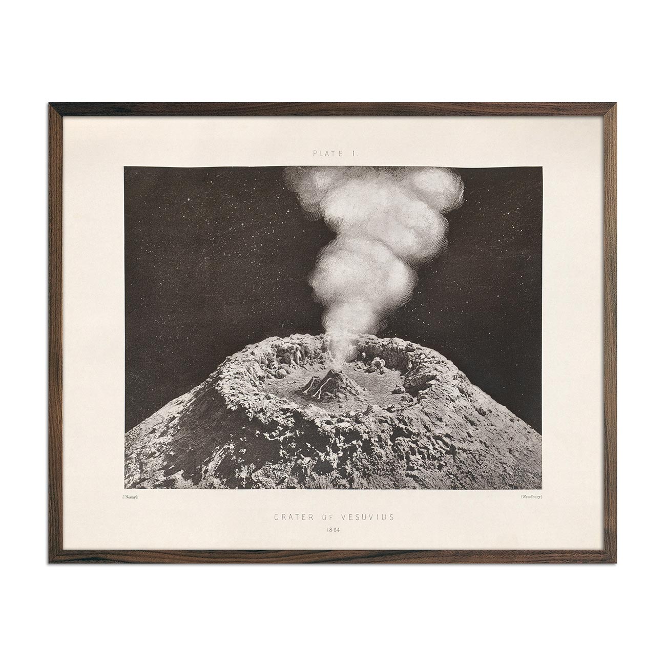 1874 Vesuvius Moon Crater Print - Muir Way - Astronomy