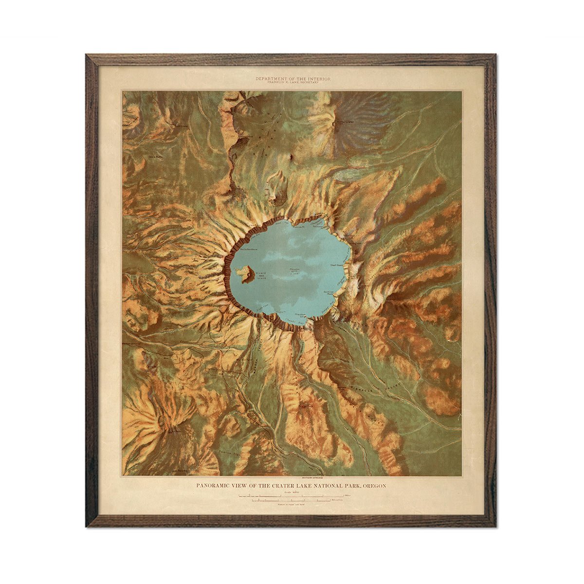 Crater Lake National Park Map 1914 - Muir Way - Vintage Map