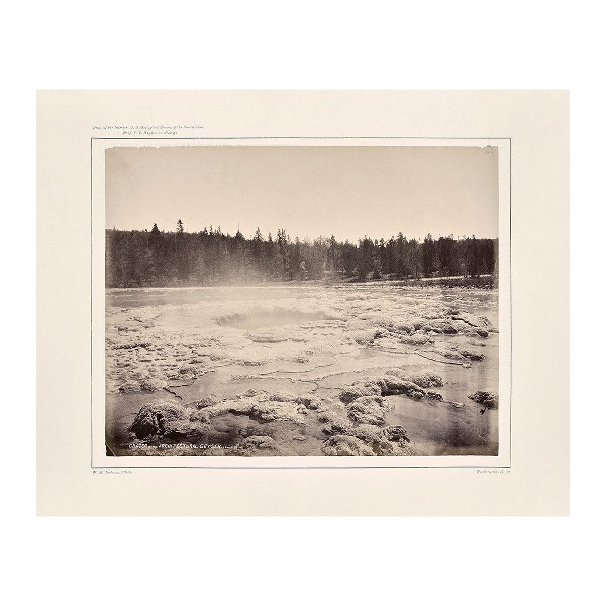 Crater of the Architectural Geyser, Lower Basin, Yellowstone 1873 - Muir Way - Photograph