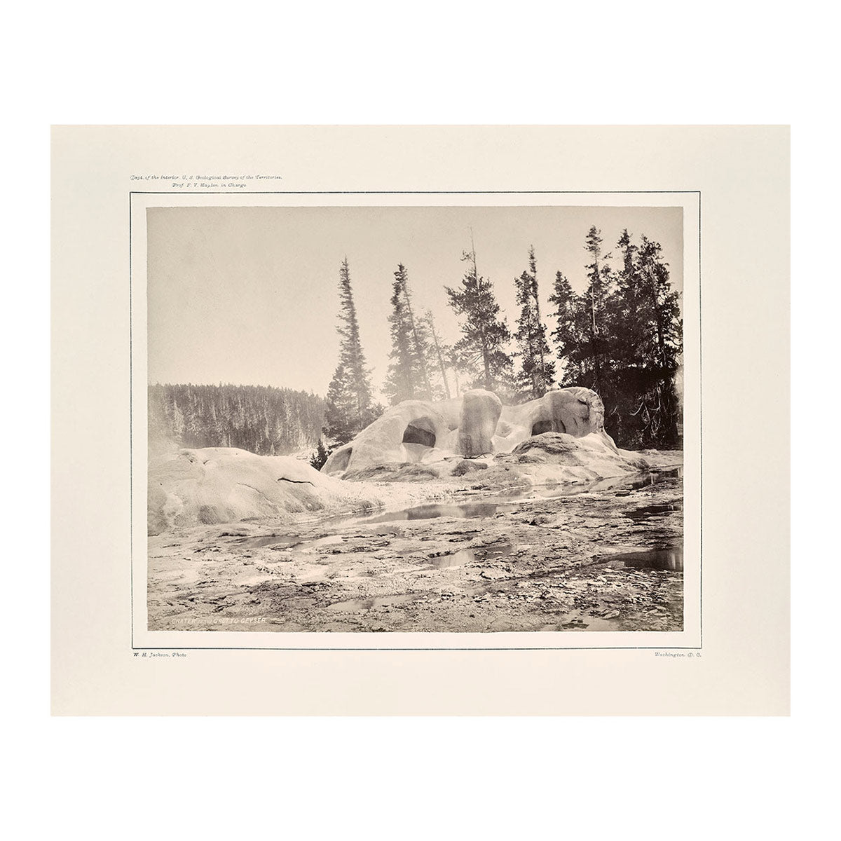 Crater of the Grotto Geyser, Yellowstone 1873 - Muir Way - Photograph