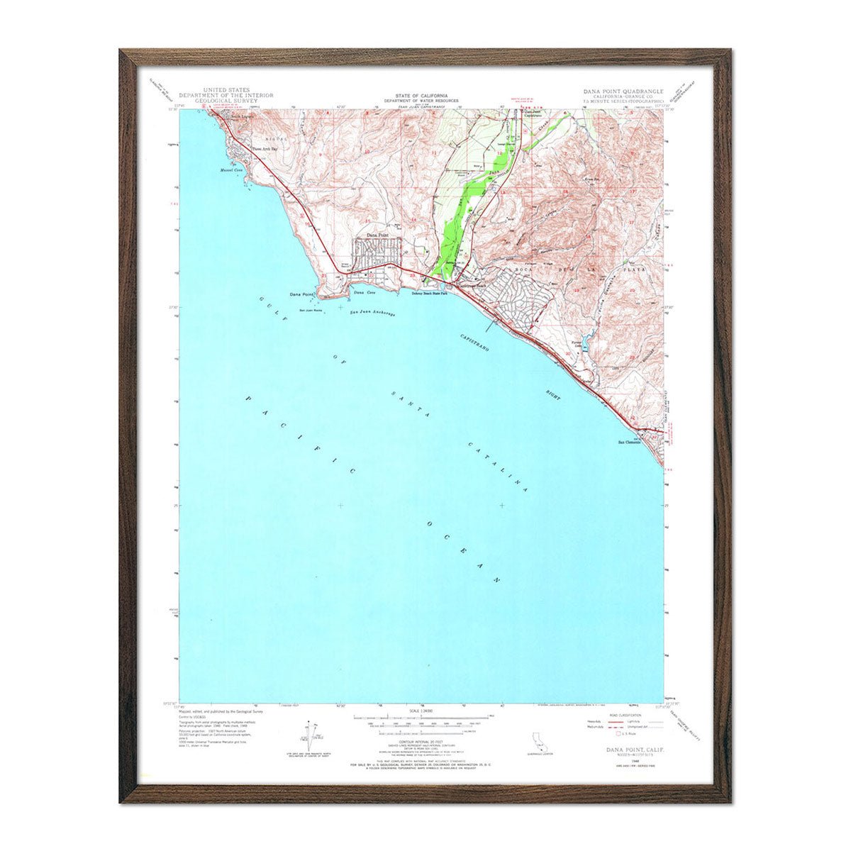 Dana Point, CA 1948 USGS Map - Muir Way - Vintage Map
