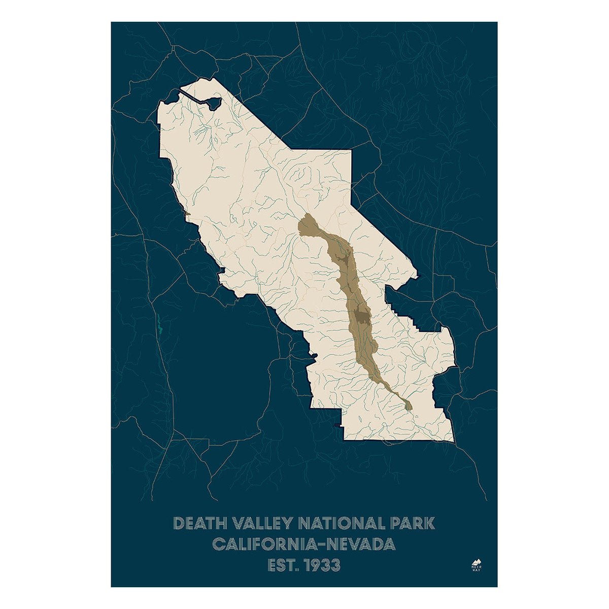Death Valley National Park Map - Muir Way - National Park