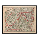 Delaware, Maryland, Virginia and West Virginia 1883 Map - Muir Way - Vintage Map