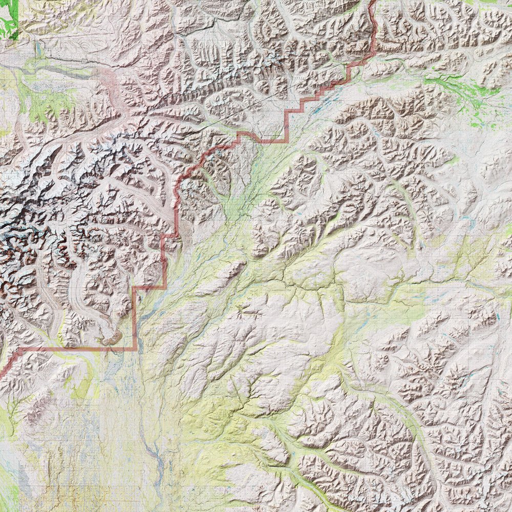 Denali Shaded Relief Map - Muir Way - Relief Series
