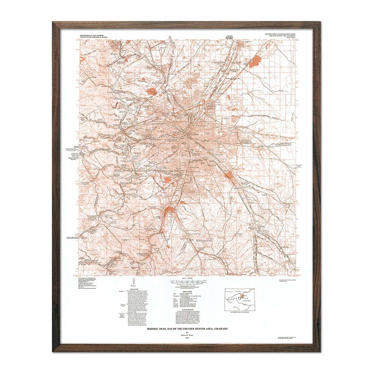 Denver Trails, CO 1976 USGS Map - Muir Way - Vintage Map