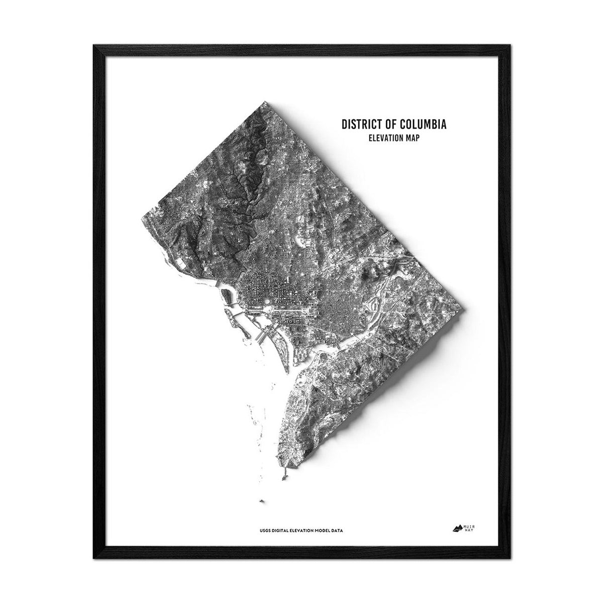 Elevation Map of Washington D.C.