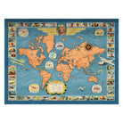 Famous Flights and Air Routes of the World - Muir Way - Vintage Map