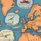 Famous Flights and Air Routes of the World - Muir Way - Vintage Map