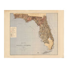 Florida State 1876 Map - Muir Way - Vintage Map
