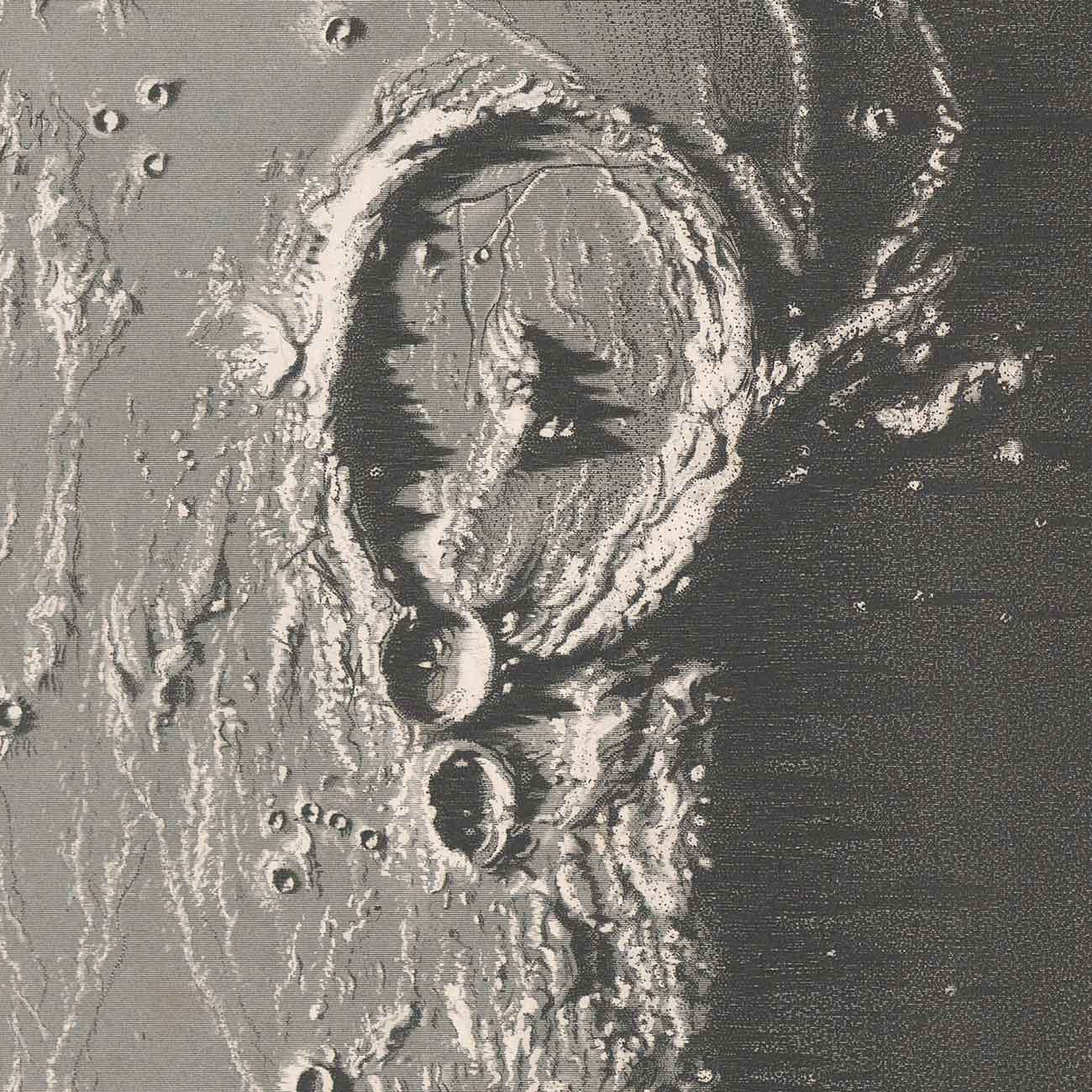 1874 Gassendi Moon Crater Print - Muir Way - Astronomy