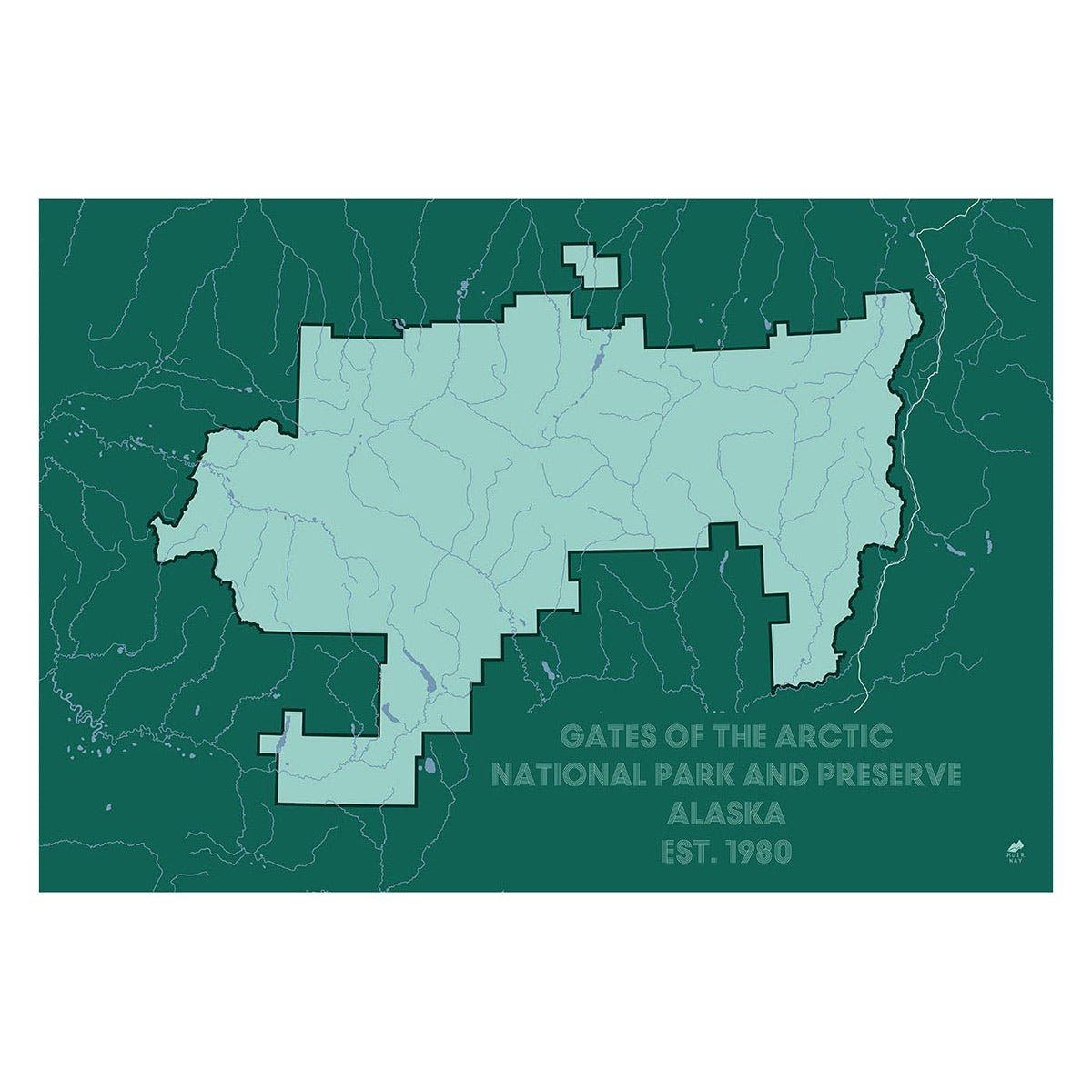 Gates of the Arctic National Park and Preserve Map - Muir Way - National Park