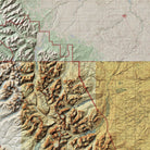 Glacier Shaded Relief Map - Muir Way - Relief Series