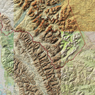 Glacier Shaded Relief Map - Muir Way - Relief Series