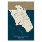 Glacier National Park Map - Muir Way - National Park