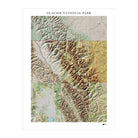 Glacier Shaded Relief Map - Muir Way - Relief Series