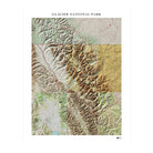 Glacier Shaded Relief Map - Muir Way - Relief Series