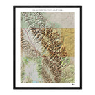 Glacier Shaded Relief Map - Muir Way - Relief Series