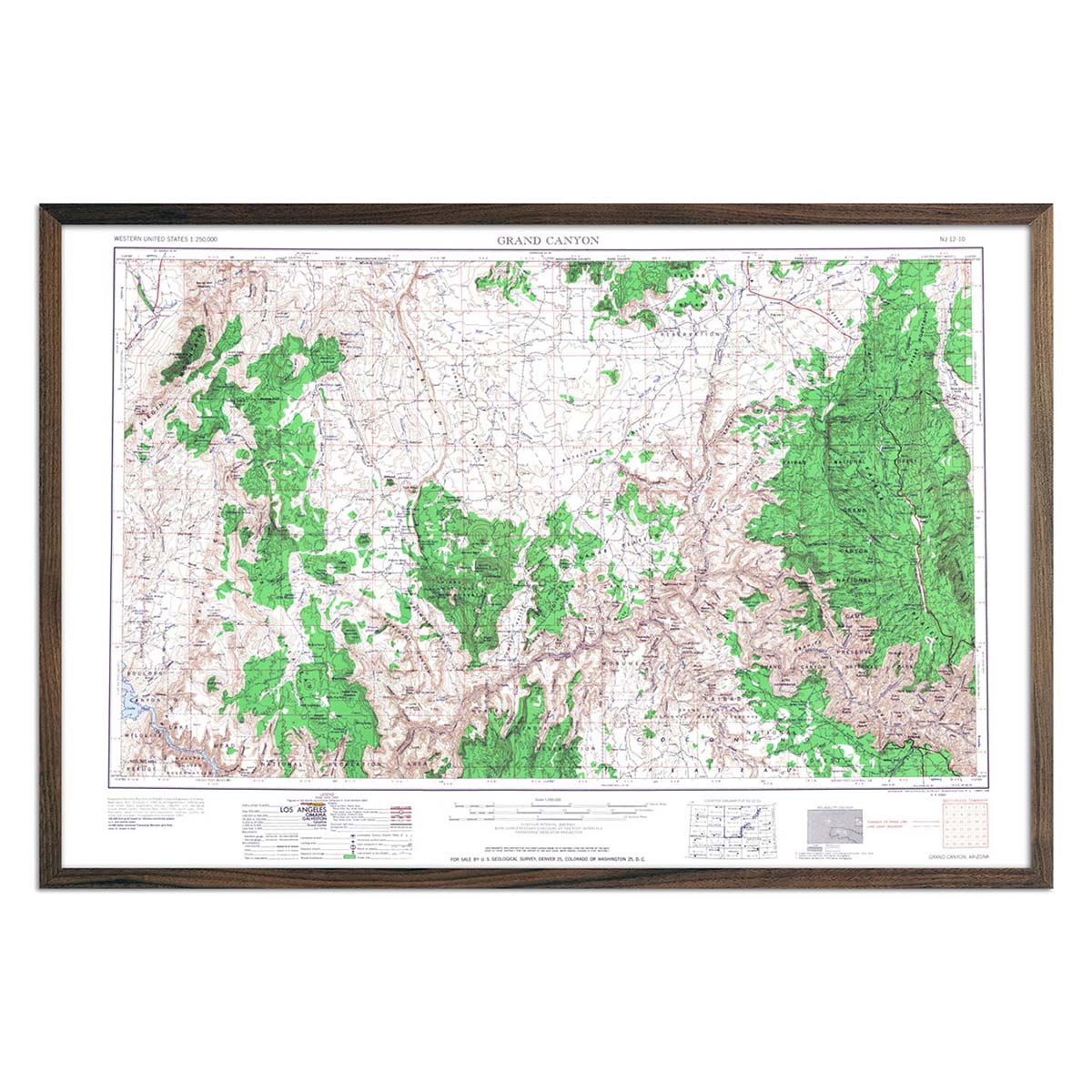 Grand Canyon National Park 1960 USGS Map - Muir Way - Vintage Map