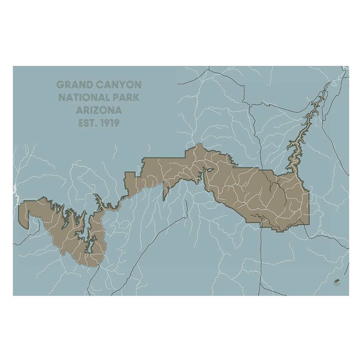 Grand Canyon National Park Map - Muir Way - National Park