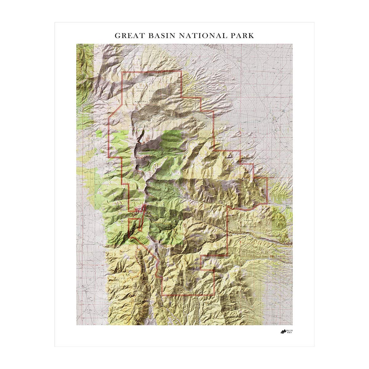 Relief Map of Great Basin National Park