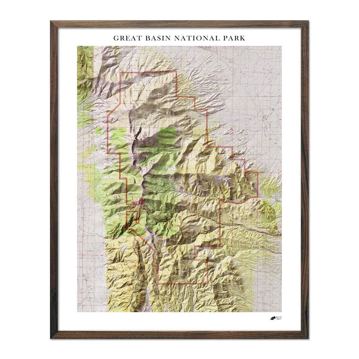 Great Basin Shaded Relief Map - Muir Way - Relief Series