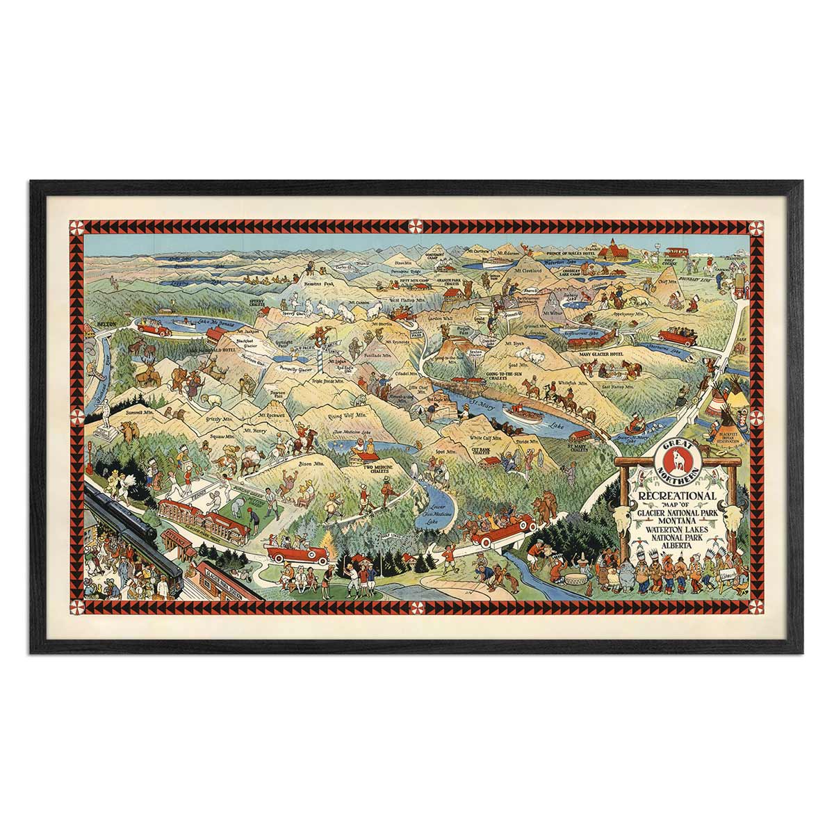 Great Northern Glacier 1925 Map - Muir Way - Vintage Map