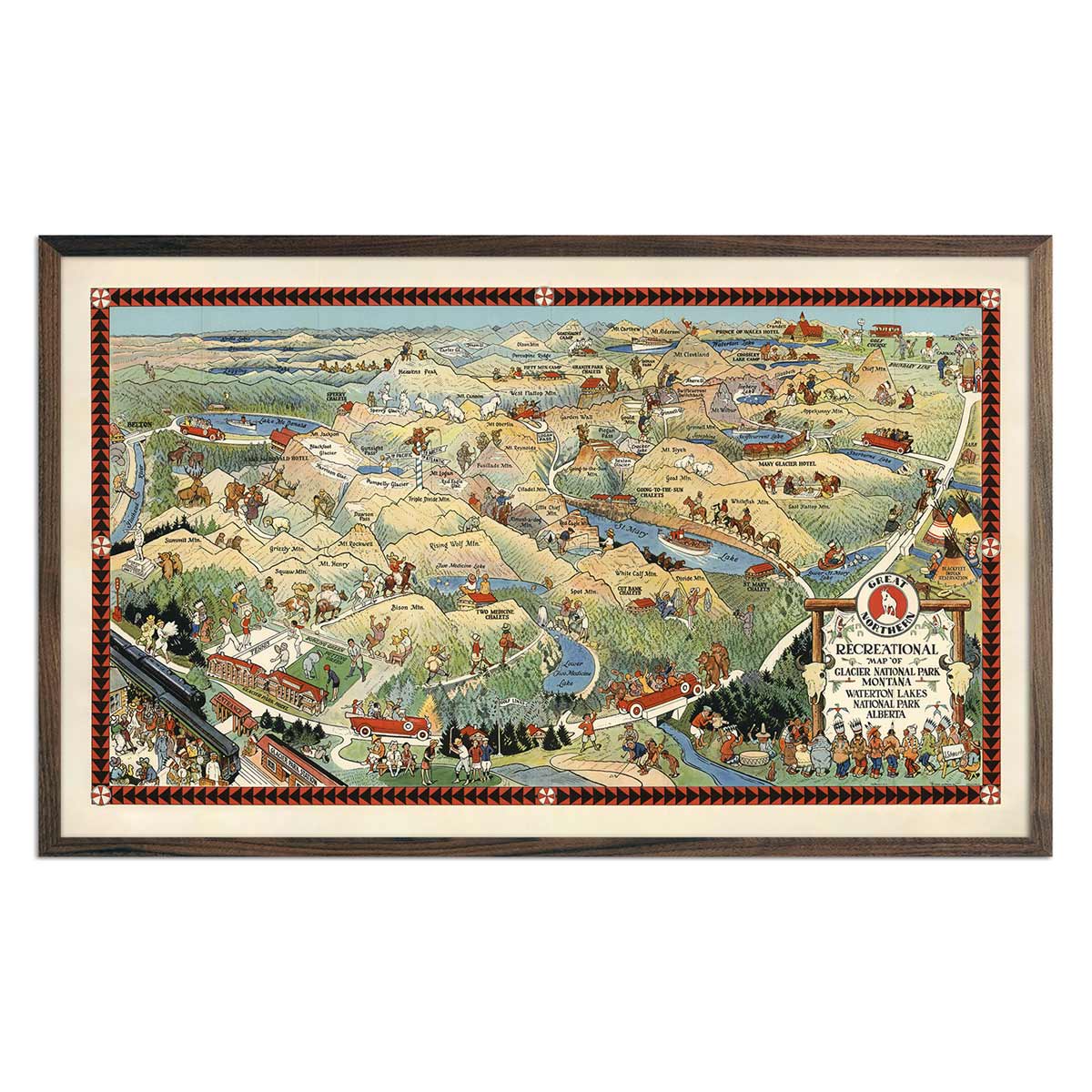 Great Northern Glacier 1925 Map - Muir Way - Vintage Map