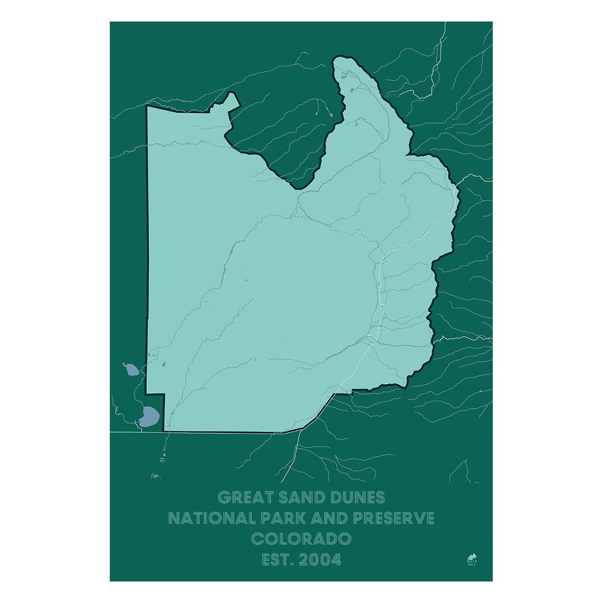 Great Sand Dunes National Park and Preserve Map - Muir Way - National Park