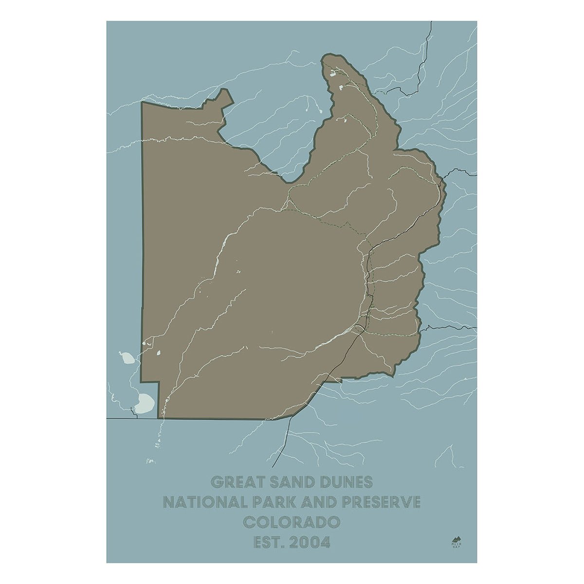 Great Sand Dunes National Park and Preserve Map - Muir Way - National Park