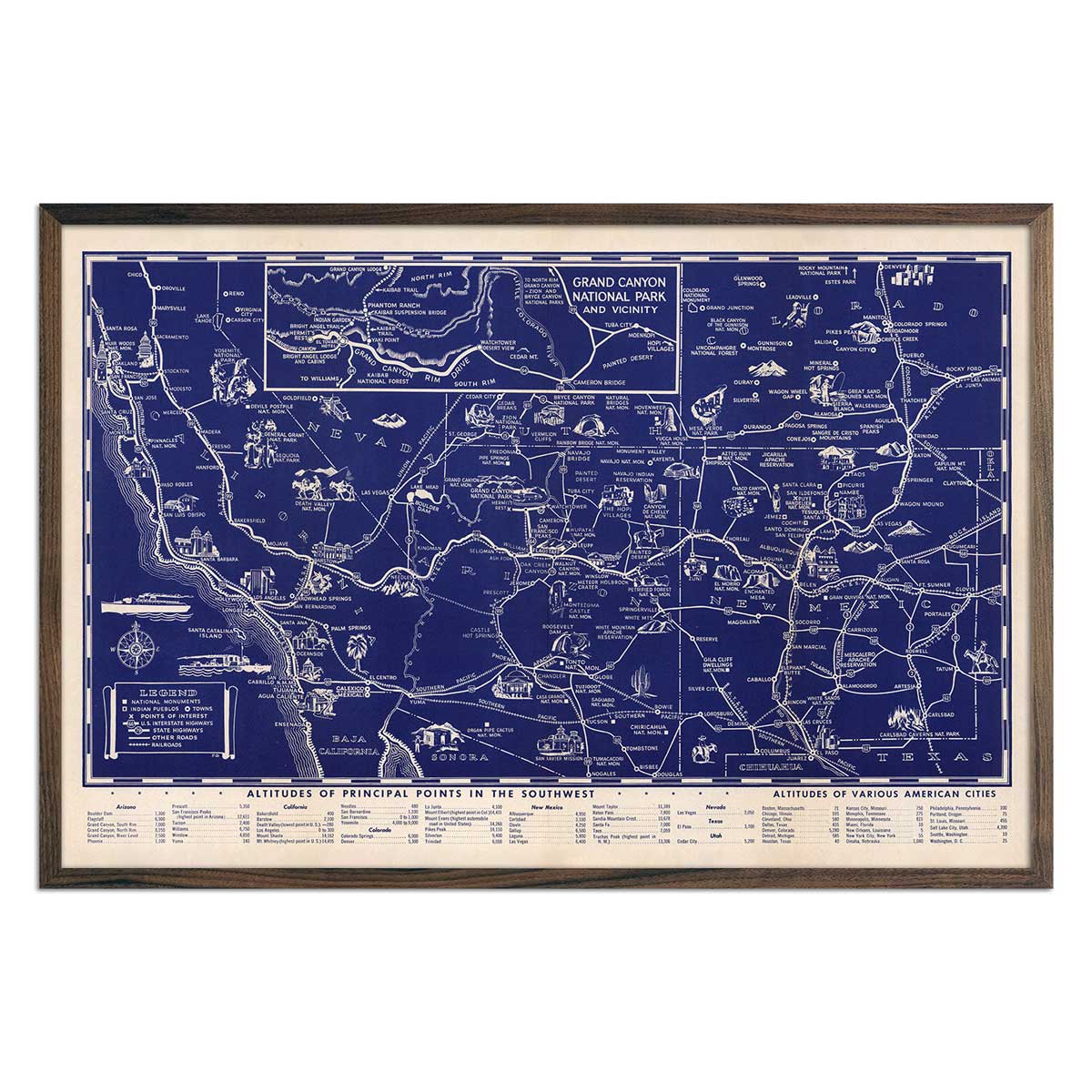 Great Southwest 1946 Map - Muir Way - Vintage Map