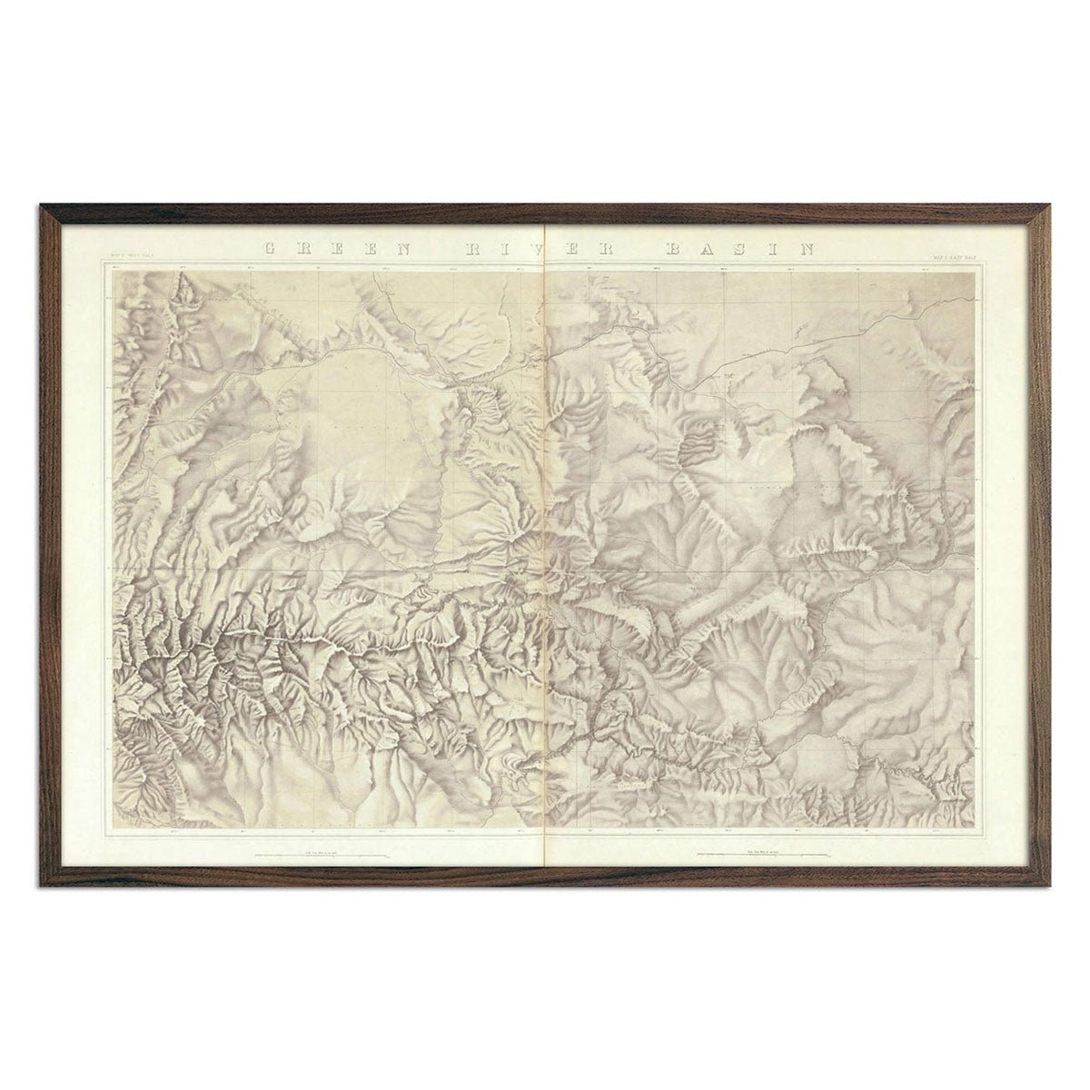 Green River Basin 1876 Topographic Map - Muir Way - Vintage Map