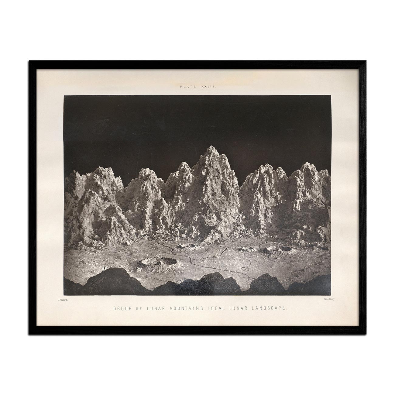 1874 Lunar Mountains and Landscape Print - Muir Way - Astronomy