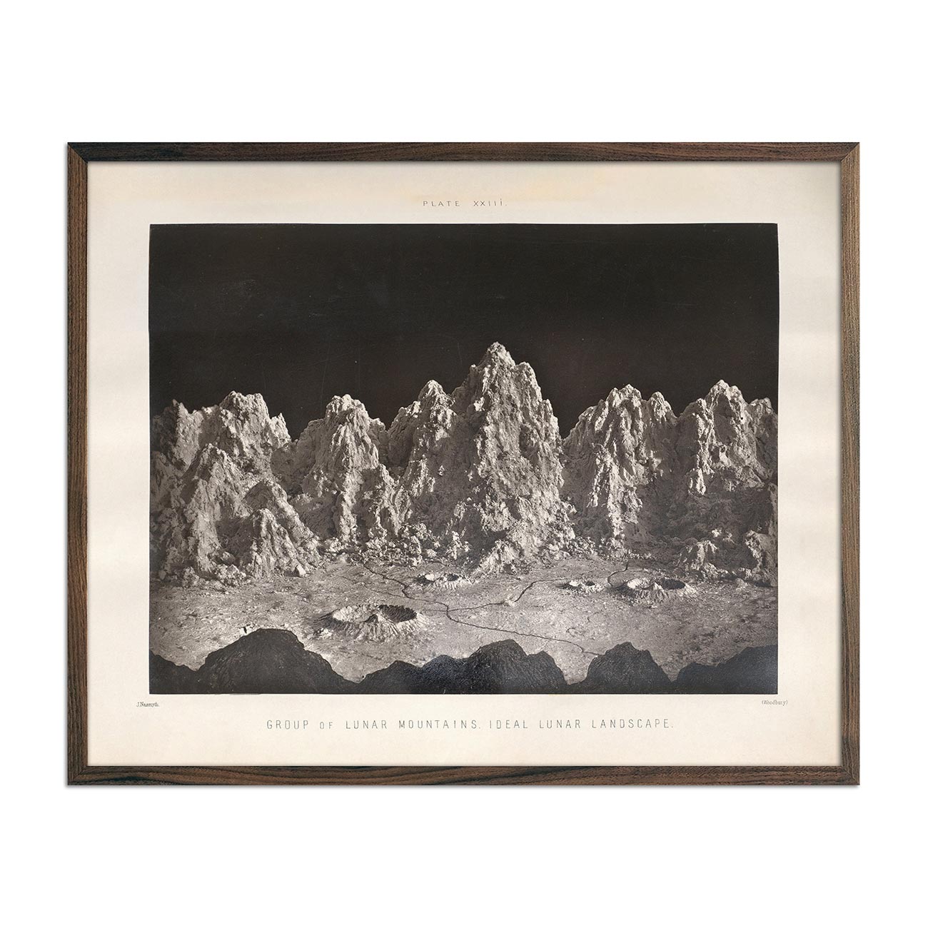 1874 Lunar Mountains and Landscape Print - Muir Way - Astronomy