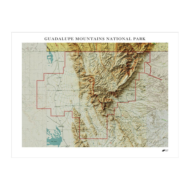 Relief Map of Guadalupe Mountains National Park