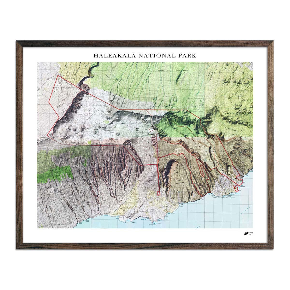 Haleakala Shaded Relief Map - Muir Way - Relief Series