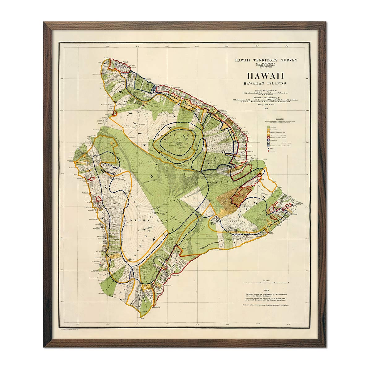 Hawaii Island 1901 Map - Muir Way - Vintage Map