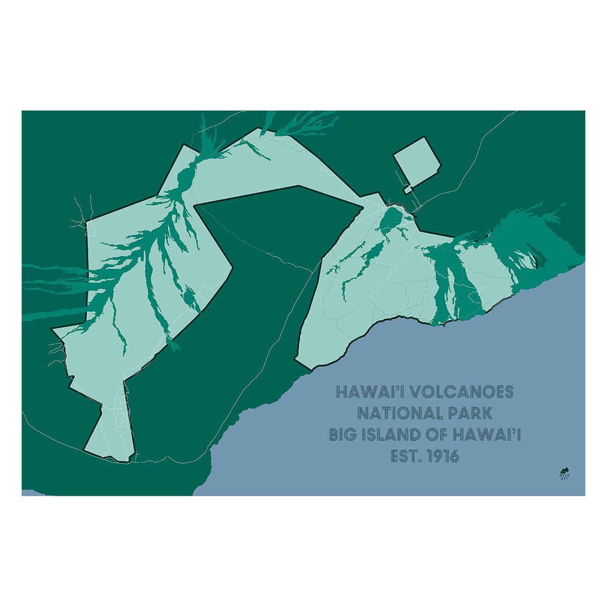 Hawai'i Volcanoes National Park Map - Muir Way - National Park