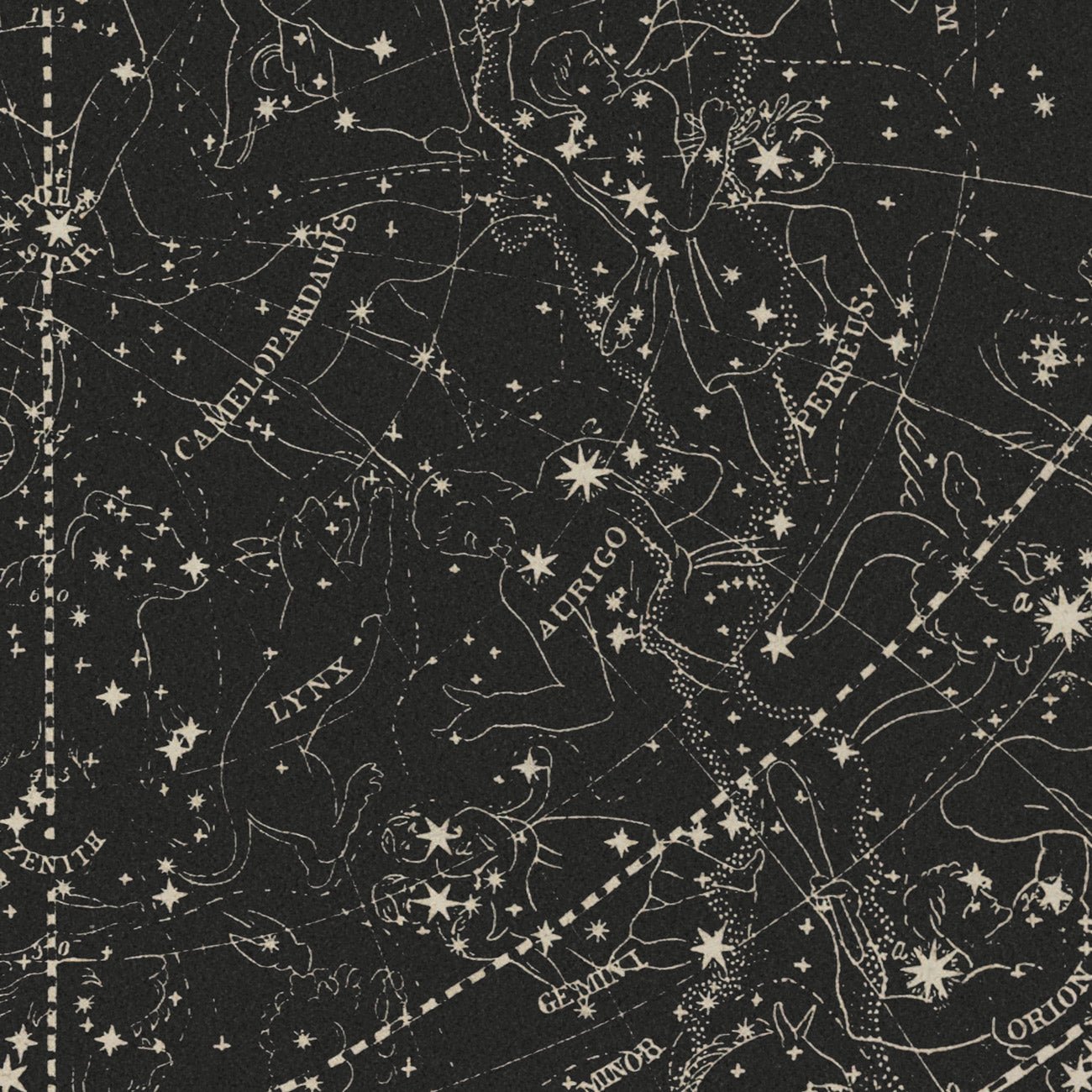Map of the Heavens January - April 1850 - Muir Way - Vintage Map