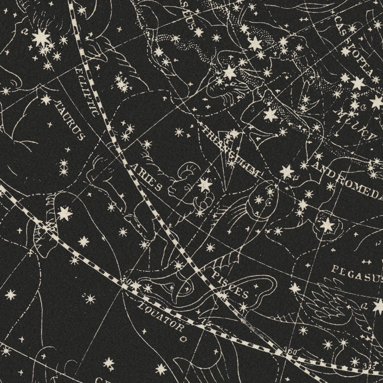 Map of the Heavens July - October 1850 - Muir Way - Vintage Map