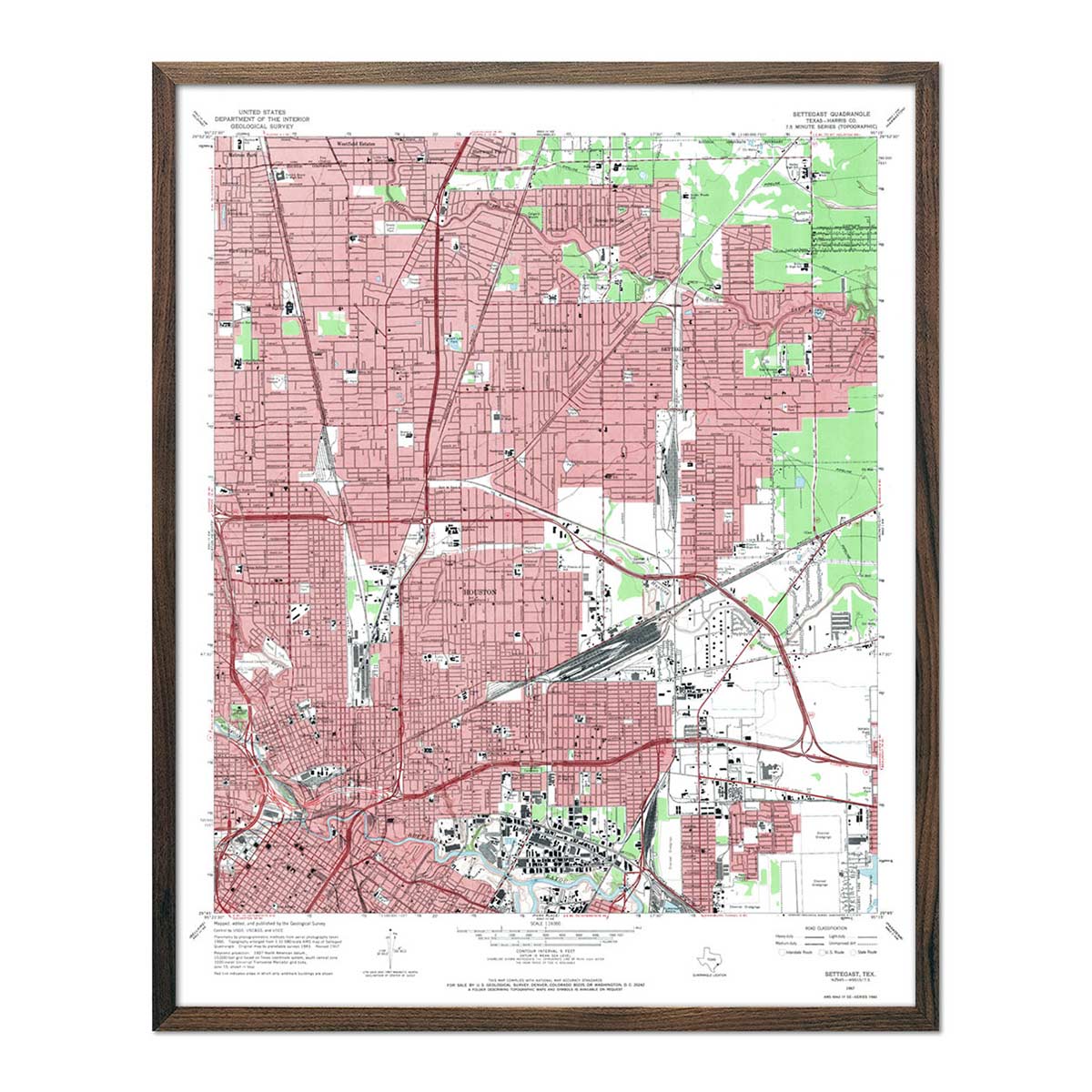 Houston, TX 1967 USGS Map - Muir Way - Vintage Map