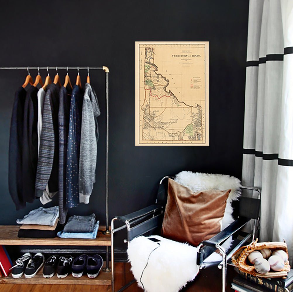 Idaho Territory 1876 Map - Muir Way - Vintage Map