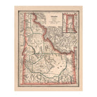 Idaho 1883 Map - Muir Way - Vintage Map