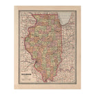 Illinois 1883 Map - Muir Way - Vintage Map