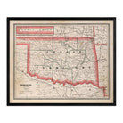 Indian Territory (Oklahoma) 1883 Map - Muir Way - Vintage Map
