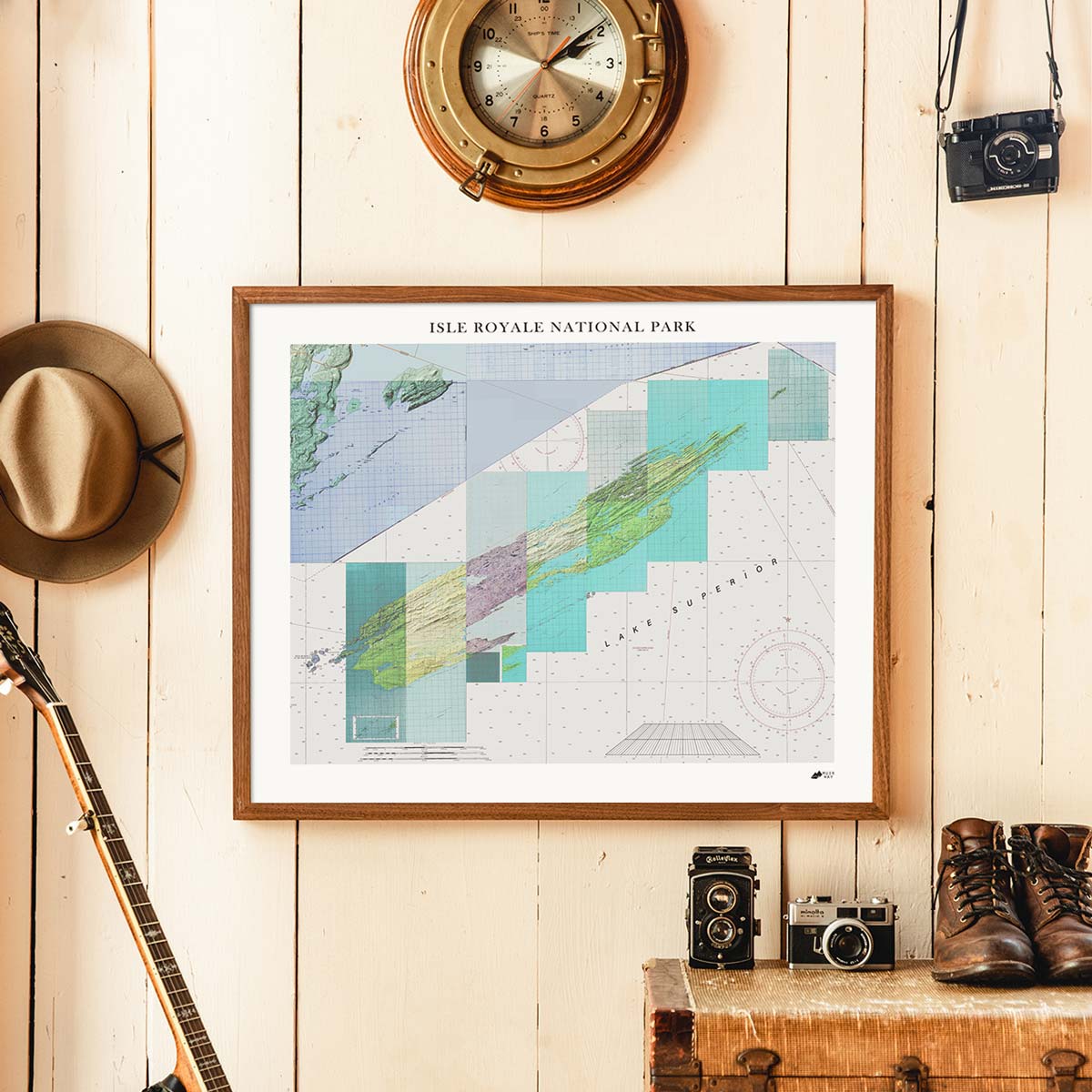 Isle Royale Shaded Relief Map - Muir Way - Relief Series