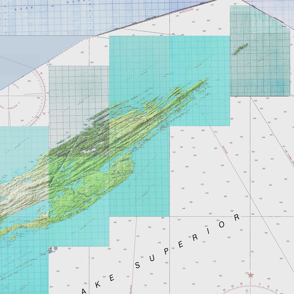 Isle Royale Shaded Relief Map - Muir Way - Relief Series