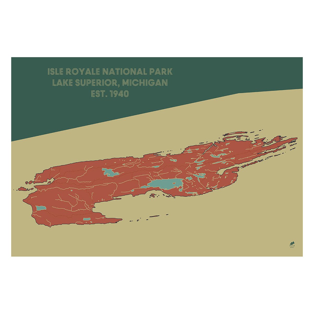 Isle Royale National Park Map - Muir Way - National Park