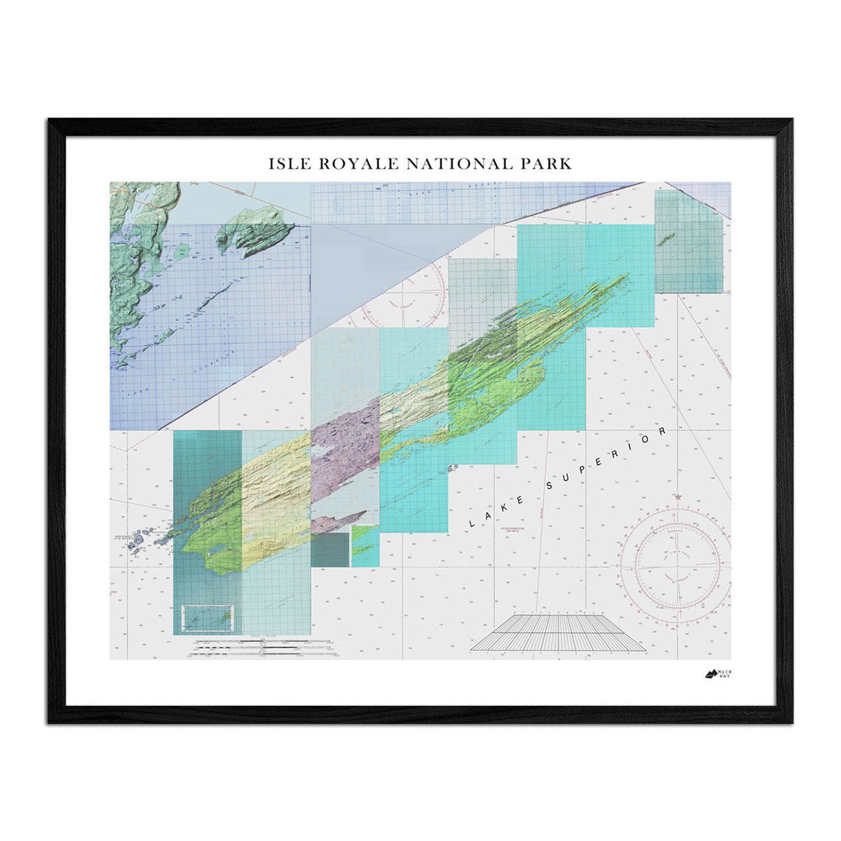 Isle Royale Shaded Relief Map - Muir Way - Relief Series